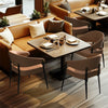 Set of 2 Leather Dining Chairs Modern Kitchen Dressing Room Bedroom Padded Seat