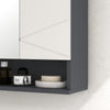 Wall Mounted Bathroom Storage Cupboard W/ Mirror and Shelf, Light Grey