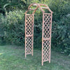 Wooden Garden Arch Pergola Feature Archway Natural with Curved Top (Tan) Trellis