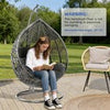 Hanging Rattan Egg Chair Garden Swing Chairs Patio Indoor Outdoor With Cushions