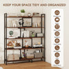 5 Tier Expandable Corner Bookshelf Wooden Storage Rack Display Shelf Bookcase