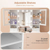 Dressing Table with 7 Drawers 4 Door & Charging Socket Makeup Desk Vanity Table