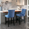 Luxury Grey/BEIGE/BLACK Velvet Bar Stools Kitchen Breakfast Barstools Set of 2 4