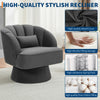 360° Swivel Accent Chair Upholstered Barrel Chair w/Striped Backrest Living Room