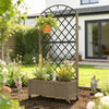 Outsunny Garden Bed w/Metal Trellis, Wooden Elevated Planter Box Carbonised