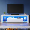 White TV Stand TV Cabinet High Gloss Doors with RGB LED Lights Cupboards 180cm