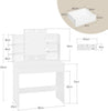 White Dressing Table Vanity Makeup Desk with Dimmable LED Bulbs Mirror 2 Drawers