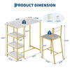 3-Piece Dining Table Set with Storage Shelves,Kitchen Table with 2 Padded Chairs