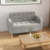 Modern 2 Seater Sofa with Storage Compact Loveseat Sofa for Living Room Grey