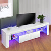 TV Stand Modern High Gloss Doors Entertainment Unit Cabinet With RGB LED Li