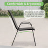 Stackable Garden Chairs Set of 4 Outdoor Patio Furniture Weather-Resistant Black