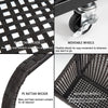 Outdoor Pool Float Storage Box with Wheels, PE Rattan Organizer for Patio & Pool