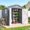 8 x 6ft Garden Shed Storage w/ Foundation Kit, Vents, Grey