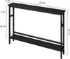 39" Slim 2-Tier Console Table w/ Adjustable Shelf Narrow Sofa Table Small Spaces