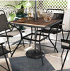 Outdoor Dining Table Patio Table for 4 People with Umbrella Hole Brown