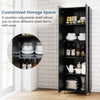 Modern Utility Storage Organizer Double Door Tall Storage Cabinet-Black