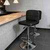 Black Faux Leather Bar Stools Set of 2, Height Adjustable Swivel for Kitchen UK