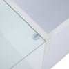Hydraulic Lift Coffee Table w/ LED Lights & Storage, High Gloss White, 100x50cm