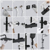 Bathroom Thermostatic Shower Mixer Set 12" Shower Head Matte Black Exposed Valve