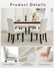 Set of 2 Modern Fabric Upholstered Dining Chairs, Curved Backrest+Solid Wood Leg