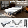 75" x 31" Foldable Bed with Memory Foam Mattress Guest Bed Metal Frame w/ Wheel