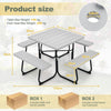 8-Person Outdoor Portable Picnic Table Bench Set w/Umbrella Hole & 4 Benches