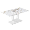 Halo High Gloss Dining Table In White And Milo Marble Effect