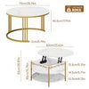 Set of 2 Nesting Coffee Tables Round Stacking Sofa Side Tables for Living Room
