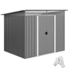 9 x 6.5ft Garden Shed Storage Tool organiser with Sliding Door Vent, Light Grey