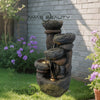 Garden Fountain Water Feature LED Lights Indoor Outdoor Polyresin Statues Decor