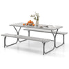 Picnic Table Bench Set 8 Person Outdoor Camping Table & 2 Benches