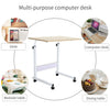 Height Adjustable Laptop Desk Mobile Bedside Table Overbed Computer Stand Office