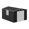 12 x 10FT Galvanised Garden Tool Storage Shed with Lockable Door, Double Windows