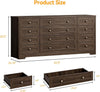 12 Drawer Wooden Chest of Drawers Large Dresser TV Stand Bedroom Storage Unit