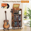 Record Player Stand, 4-Tier Vinyl Record Storage Cabinet Holds up to 300+ Albums