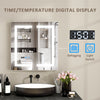 Wall Mounted LED Bathroom Mirror Cabinet with Shaver Socket Storage Cupboard