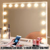 Large Bluetooth Hollywood Vanity Mirror with Lights 15LED Dimmable Makeup Mirror