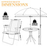 4 Seater Garden Dining Set with Parasol – Cream Folding Patio Table & Chairs Out