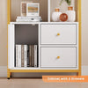 Modern Bookcase w/3-Drawer&Metal Frame,Bookshelf Storage Cabinet for Living Room