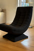 Fabric Relax Armchair 360° Recliner Accent Chair Black Upholstered Lounge Seat