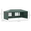 6m x 3m Garden Gazebo Marquee Canopy Party Tent Canopy Patio Green