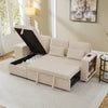 L-Shaped Convertible Sofa Bed Corduroy 3-in-1 Sleeper Sofa with Storage Chaise