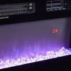 70inch Gloss Black TVs Stand Unit Cabinet with Electric Fireplace & 12 LED Light
