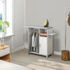 Rolling Ironing Board Cabinet, Foldable Ironing Station with Storage