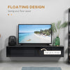 Floating TV Unit Stand Wall Mount Media Console w/ Storage Cupboards Refurbished