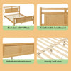 Wooden Bed Frame 4ft6 Double Bed Pine Wood with Rattan Headboard & Footboard