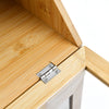 3 Compartment Bamboo Bread Bin Loaf Double Layer Storage Rack Box With Drawer