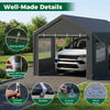 Outdoor Car Shelter 586 x 305 cm Carport with Removable Sidewalls