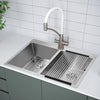 Stainless Steel Double Twin Bowl Kitchen Sink Undermount Inset w/ Waste Kit