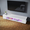 135 160 180cm High Gloss White TV Stand Cabinet Storage Shelves with LED Lights
